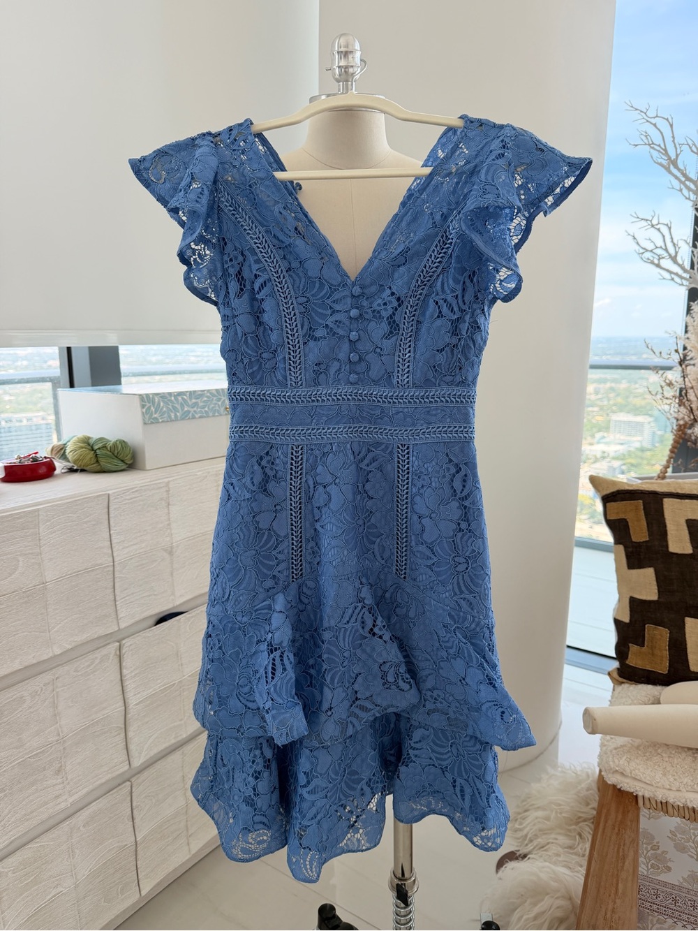 Women's Blue Lace Dress